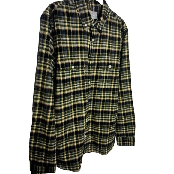 Flannel Shirt Everlane Mens Brushed Flannel Brown Plaid Cotton Long Size… - Picture 4 of 15